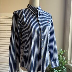 ❤️NWOT❤️ Ralph Lauren Skinny Fit Striped Button-Down Shirt Women’s Size 10